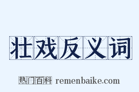 壮戏反义词是什么意思的图片
